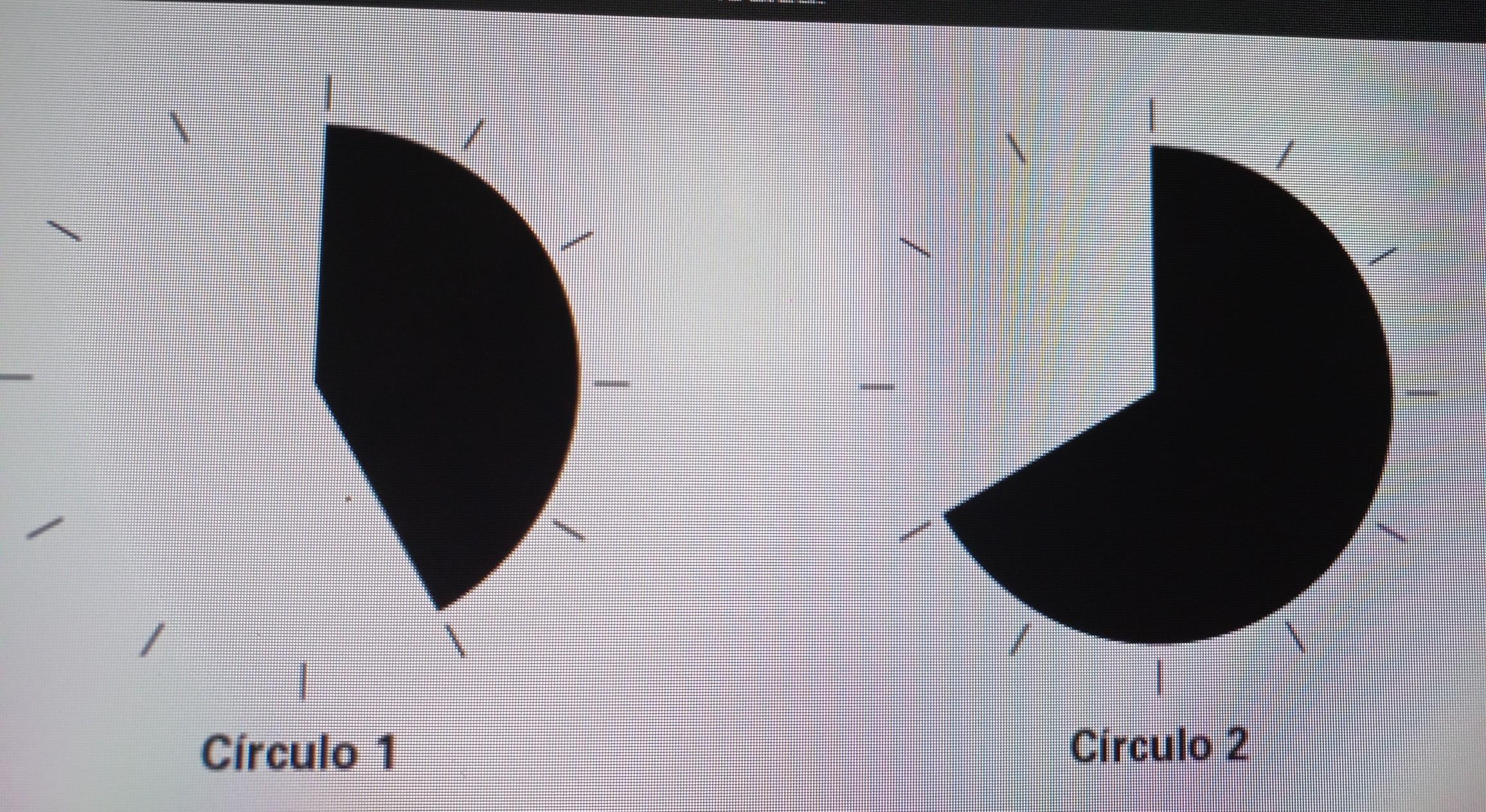 As imagens a seguir mostram dois setores circulares (parte e