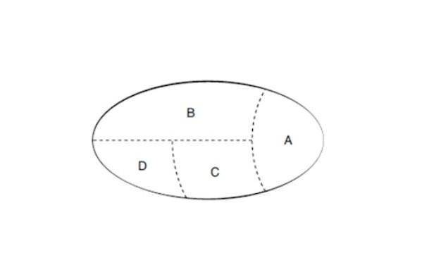 Um país é formado por quatro regiões A, B, C e D, como mo