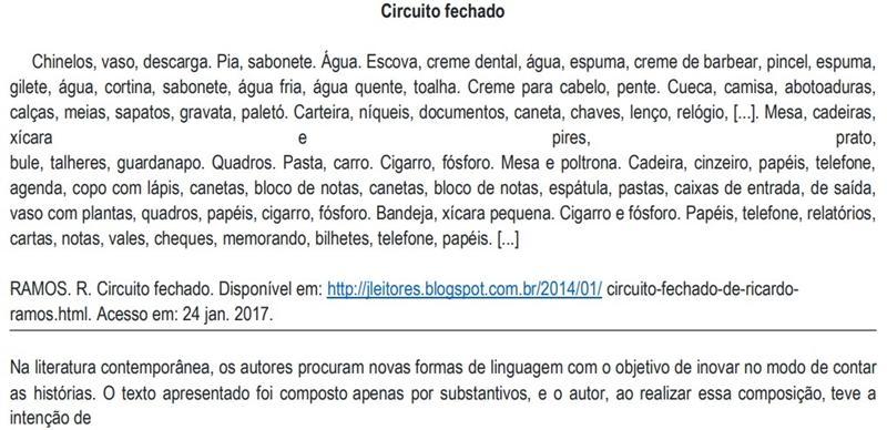 A - confundir o leitor, sugerindo cenas que não têm uma sequência lógica.B - relacionar diferentes formas cotidianas para construir uma cena