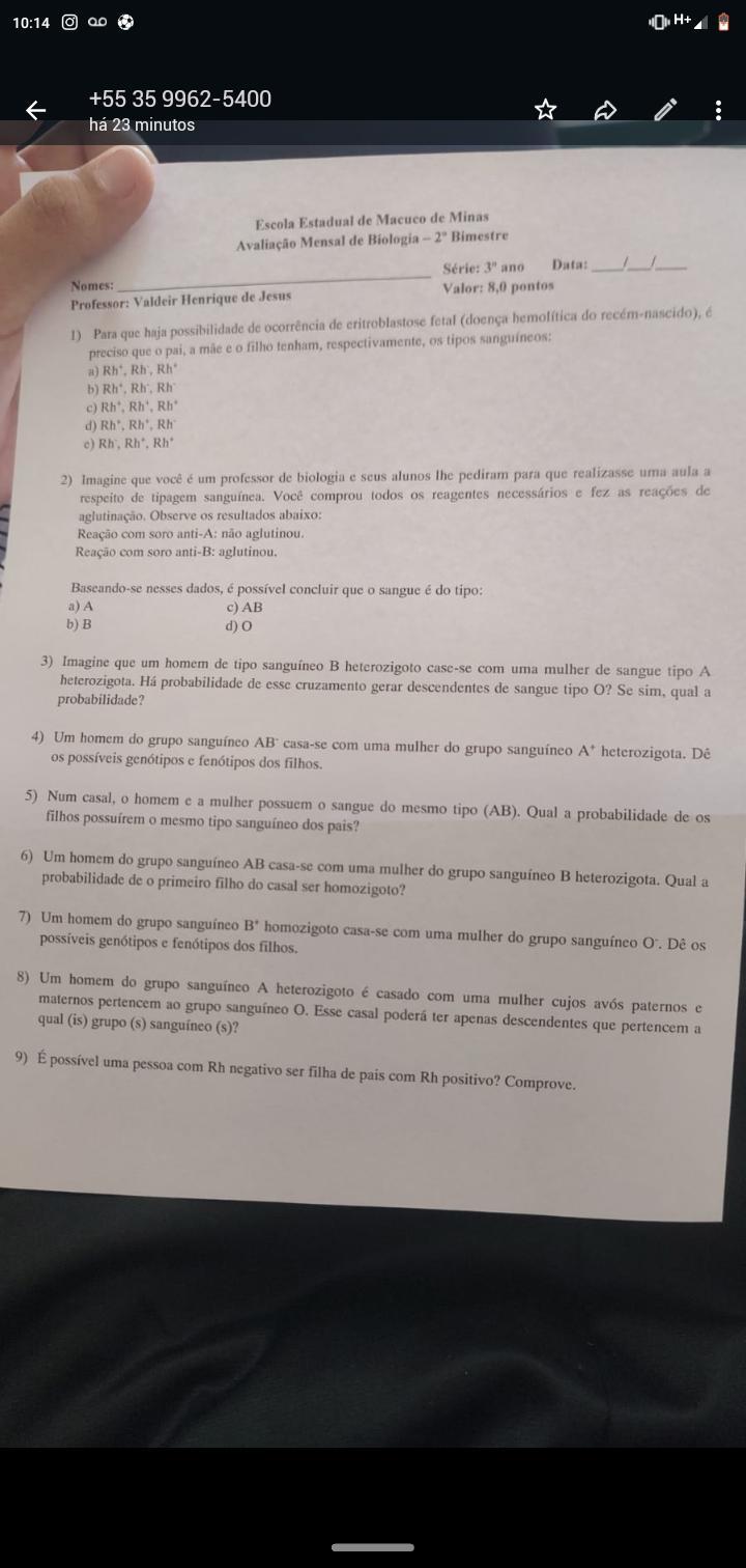 2 pessoas do grupo sanguíneo ab podem ter filhos com sangue do tipo