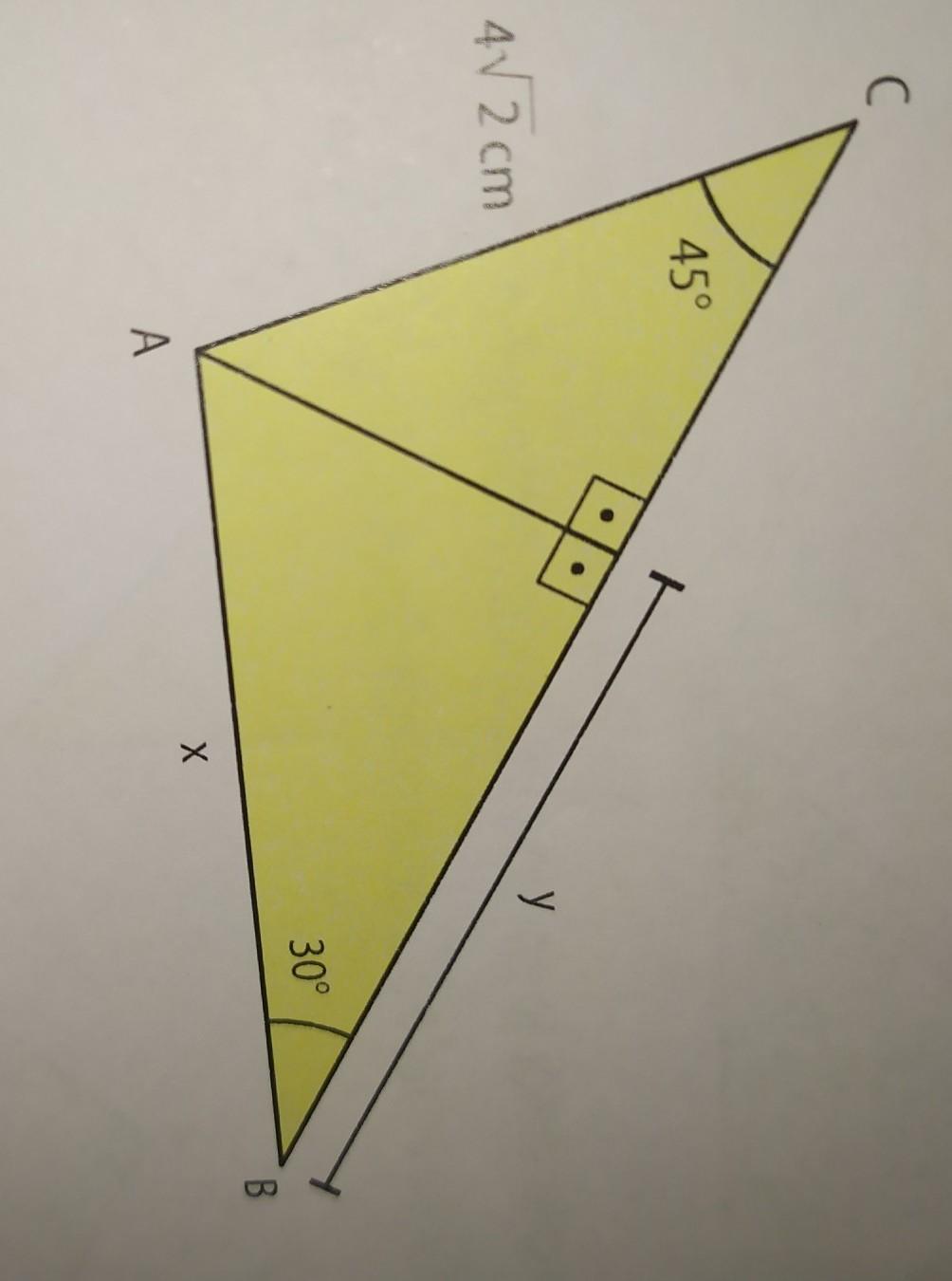 determine as medidas desconhecidas indicadas em cada triângulo a seguir ​