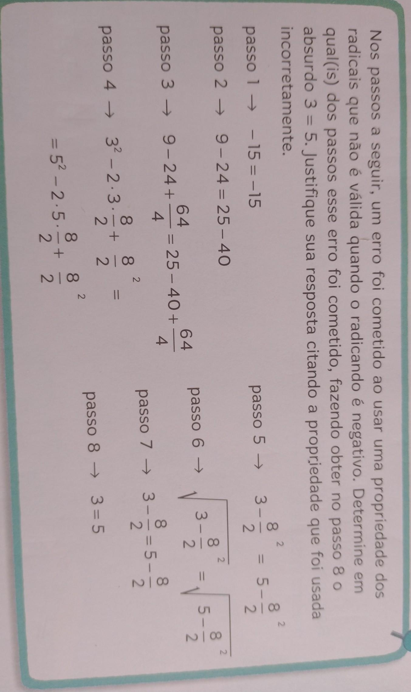 A professora de matemática do nono ano apresentou um desafio para a turma.​