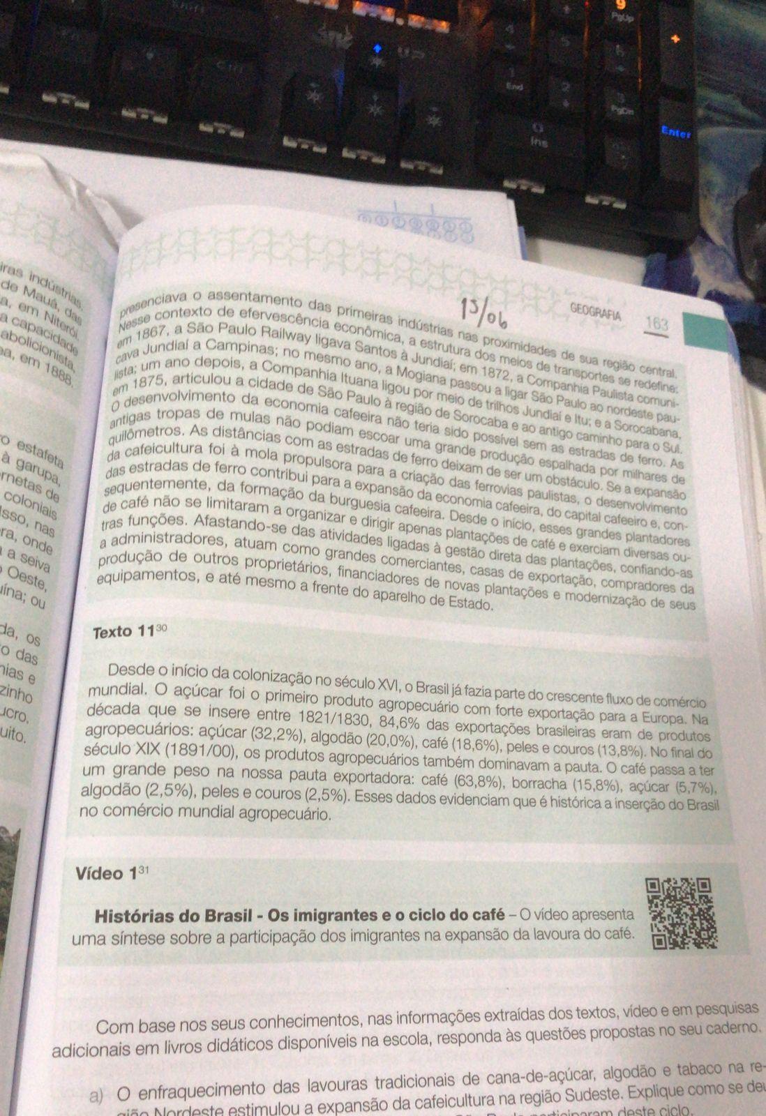 E) Quais evidências apresentadas nos textos estão relacionadas com a crise do ciclo do cafe​