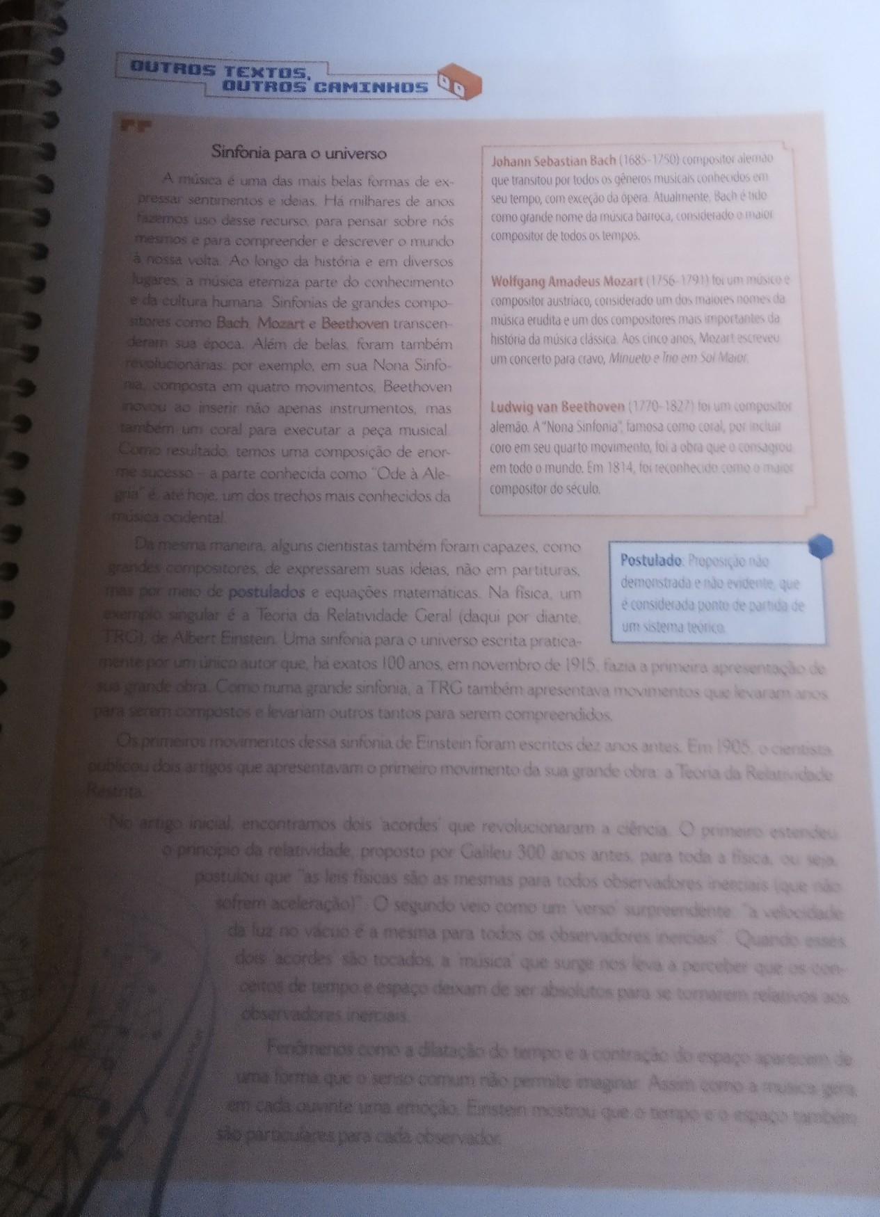 Leia o texto e responda as questões abaixo: 1) Quais estudi