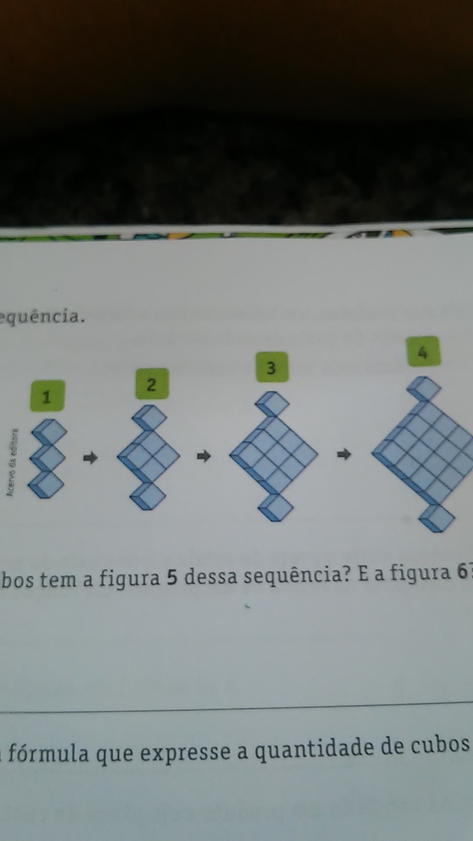 observe a sequência quantos cubos tem a figura 5 des