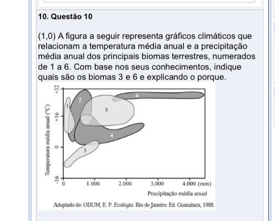 A figura a seguir representa gráficos climáticos querelacionam a temperatura média anual e a precipitaçãomédia anual dos principais