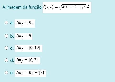 A Imagem da função é: (alg me ajuda ness pf)