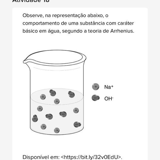 De acordo com essa representação, Arrhenius concluiu que a baseA) sofre ionização.  B) sofre dissociação. C) doa pa