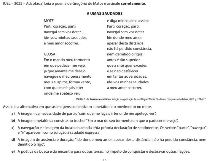 Ajuda Urgente! Não consigo realizar este exercício sobre Gregório De Matos!