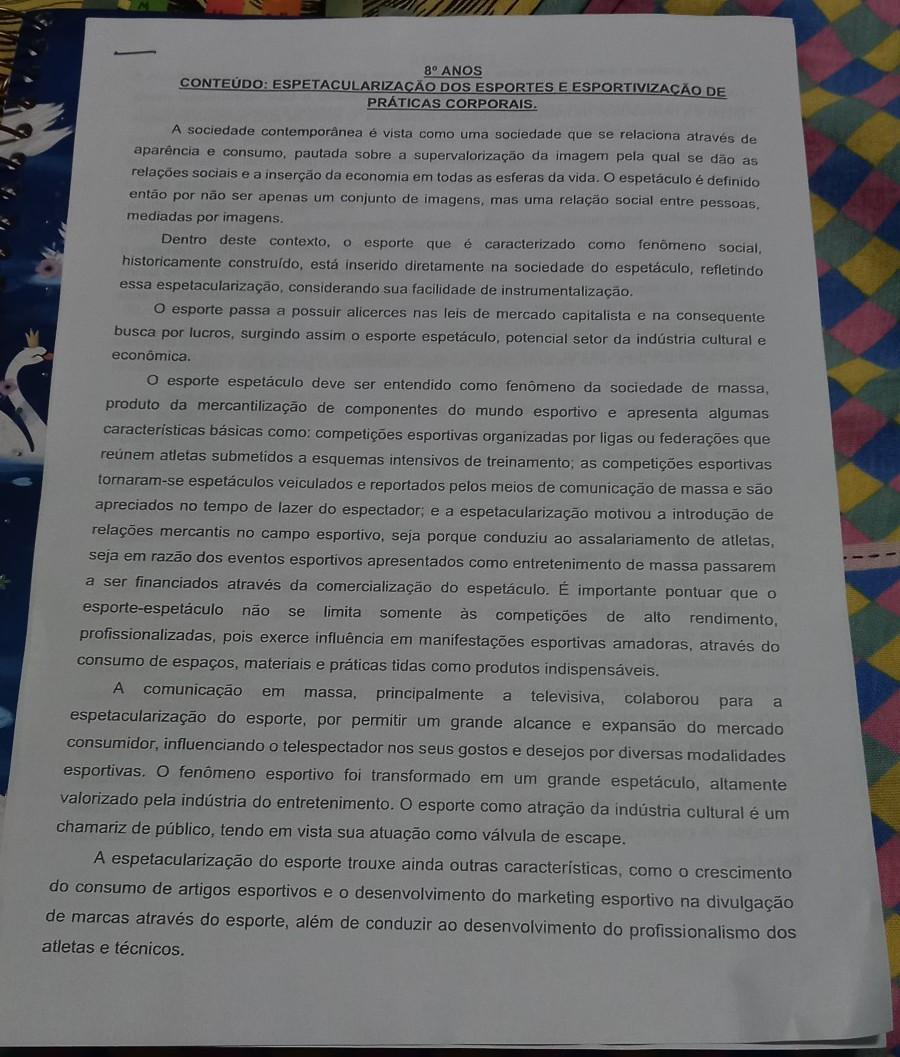 resumir texto de educação física com no mínimo 10 linhas pfvr eu preciso muito é pra uma recuperação...​