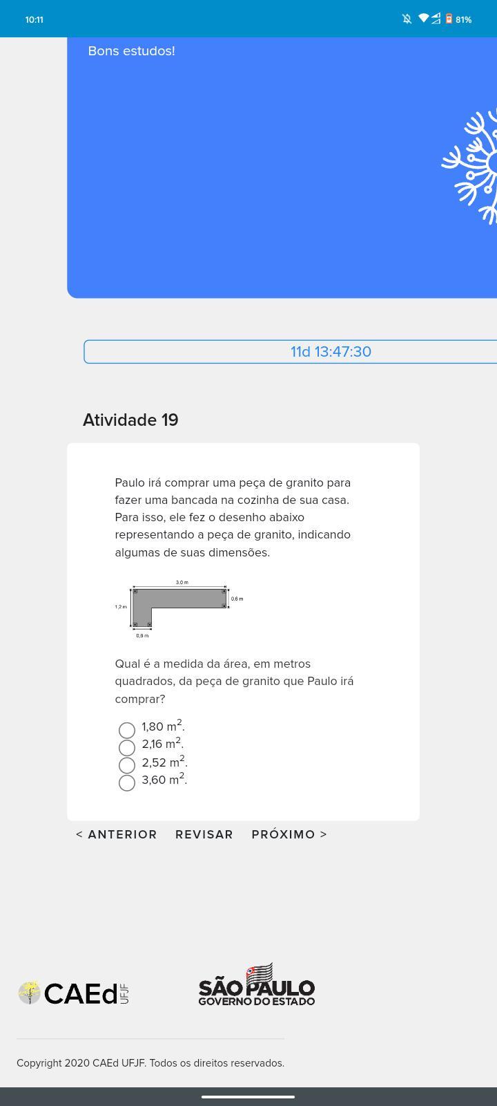 Paulo irá comprar uma peça de granito para fazer uma bancada na cozinha de sua casa. Para isso, ele fez o desenho abaixo representando a peça de gran