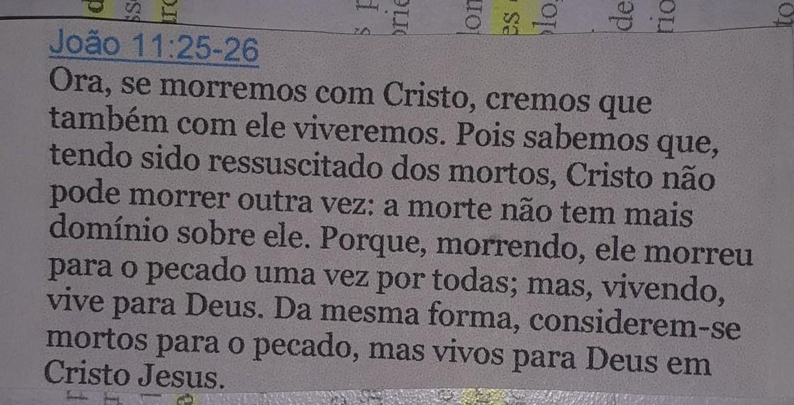 1°) Faça uma reflexão sobre esse versículo da bíblia?