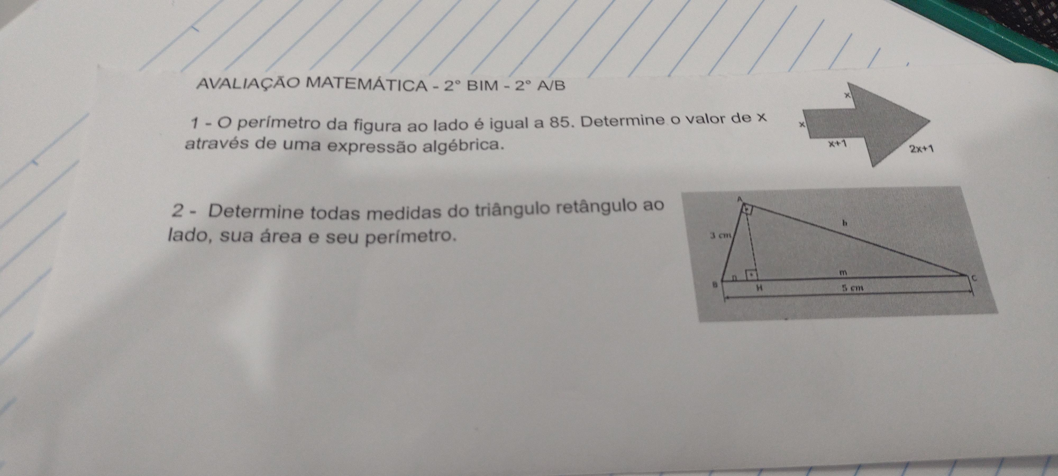 Ajuda pfv, prova de matemática